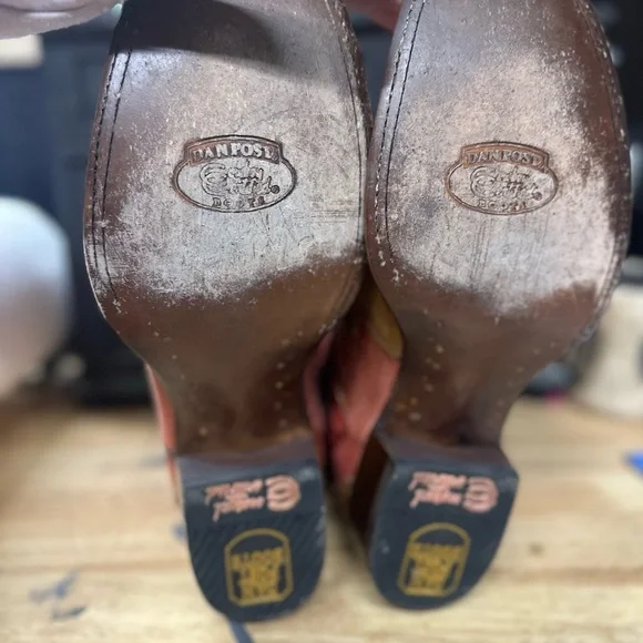 Dan Post Brown and Pink Western Boots - Picture 4 of 6
